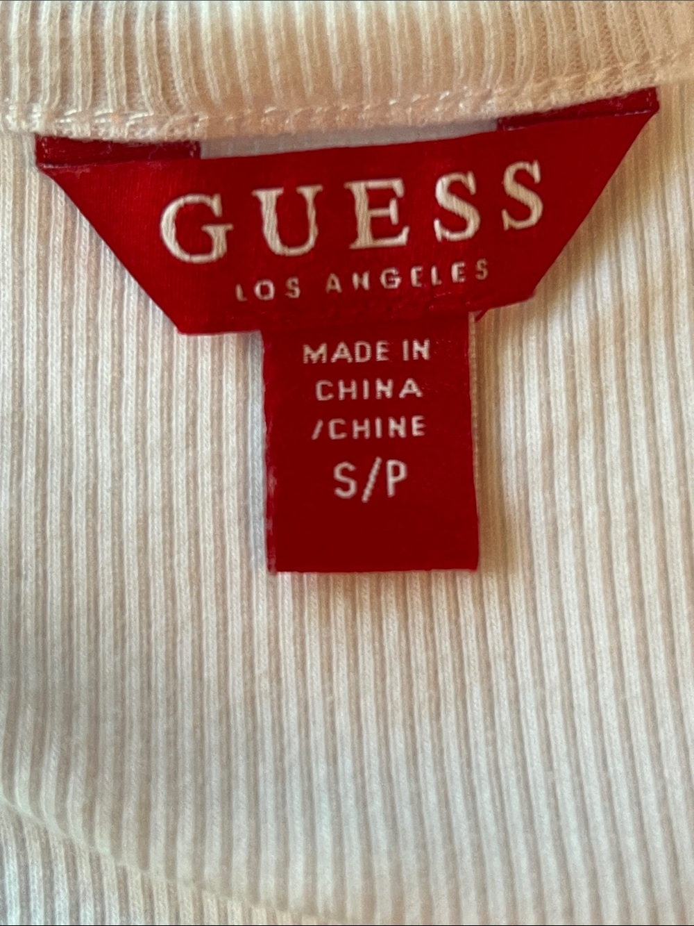 GUESS White Ribbed Logo Tank Top - Picture 7 of 8